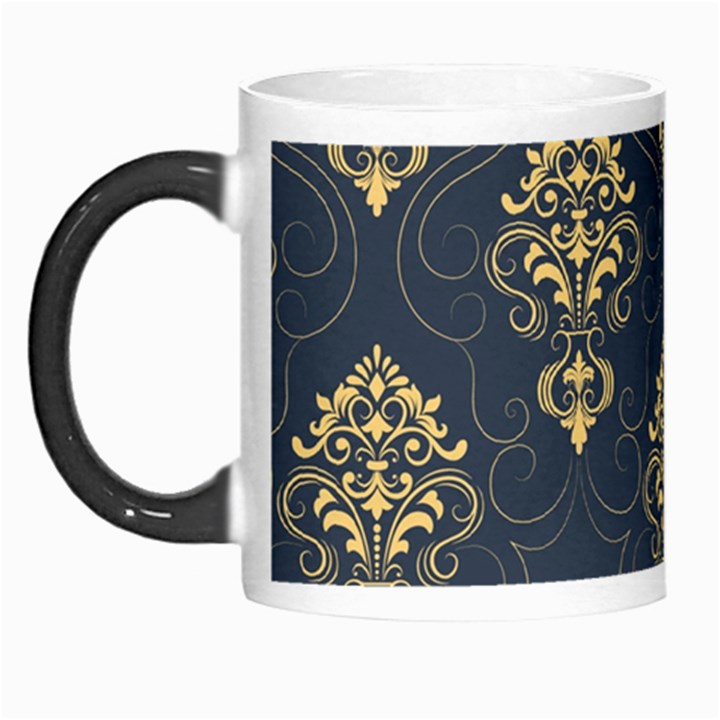 Floral Damask Pattern Texture, Damask Retro Background Morph Mug