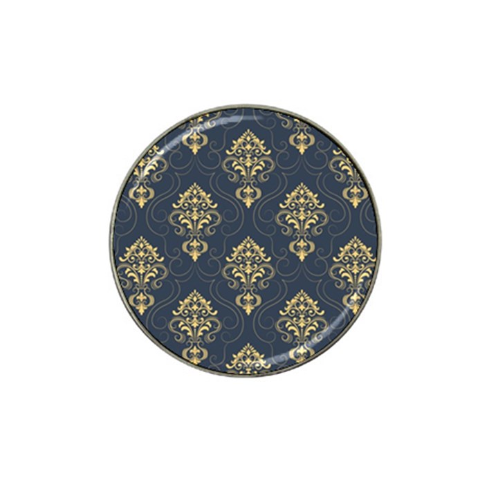 Floral Damask Pattern Texture, Damask Retro Background Hat Clip Ball Marker