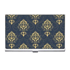 Floral Damask Pattern Texture, Damask Retro Background Business Card Holder by nateshop