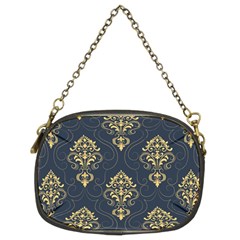 Floral Damask Pattern Texture, Damask Retro Background Chain Purse (two Sides)