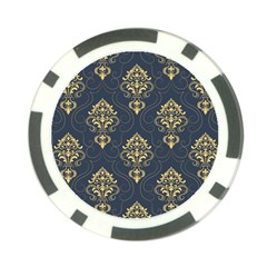 Floral Damask Pattern Texture, Damask Retro Background Poker Chip Card Guard (10 Pack) by nateshop