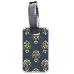 Floral Damask Pattern Texture, Damask Retro Background Luggage Tag (two Sides) by nateshop