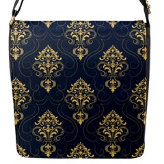 Floral Damask Pattern Texture, Damask Retro Background Flap Closure Messenger Bag (s) by nateshop