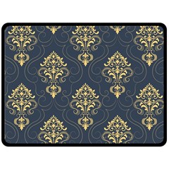 Floral Damask Pattern Texture, Damask Retro Background Two Sides Fleece Blanket (large) by nateshop