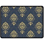 Floral Damask Pattern Texture, Damask Retro Background Two Sides Fleece Blanket (Large) 80 x60  Blanket Back