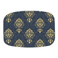 Floral Damask Pattern Texture, Damask Retro Background Mini Square Pill Box by nateshop