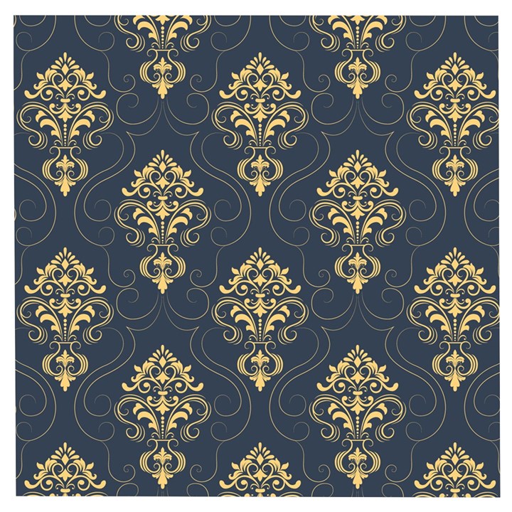 Floral Damask Pattern Texture, Damask Retro Background Wooden Puzzle Square