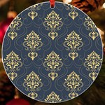 Floral Damask Pattern Texture, Damask Retro Background UV Print Acrylic Ornament Round Front