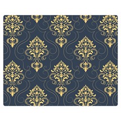 Floral Damask Pattern Texture, Damask Retro Background Premium Plush Fleece Blanket (medium)