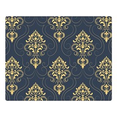 Floral Damask Pattern Texture, Damask Retro Background Premium Plush Fleece Blanket (large) by nateshop