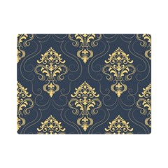 Floral Damask Pattern Texture, Damask Retro Background Premium Plush Fleece Blanket (mini)