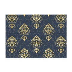 Floral Damask Pattern Texture, Damask Retro Background Crystal Sticker (a4) by nateshop