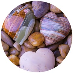 Hearts Of Stone, Full Love, Rock Wooden Puzzle Round by nateshop