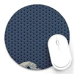 Kanagawa, Hokusai, Japanese Art, Round Mousepad by nateshop