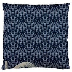 Kanagawa, Hokusai, Japanese Art, Large Premium Plush Fleece Cushion Case (two Sides) by nateshop