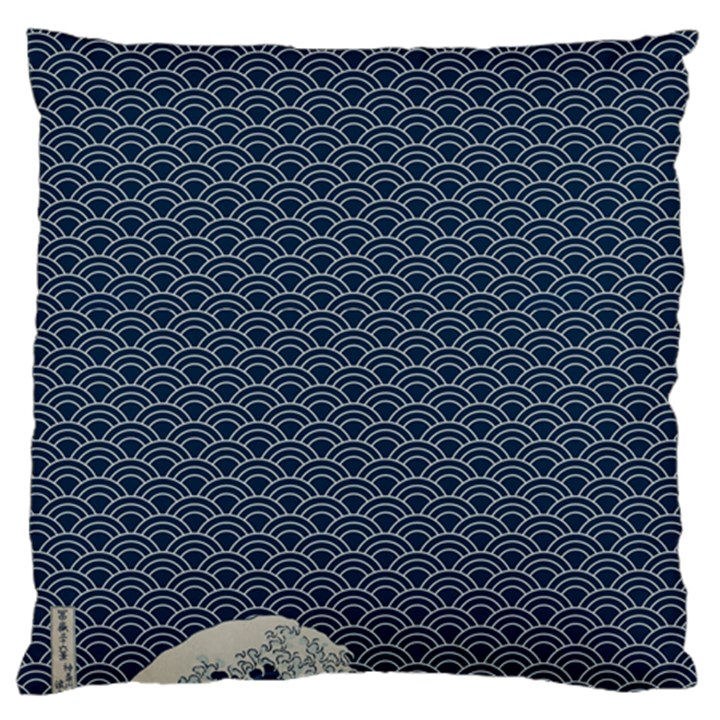 Kanagawa, Hokusai, Japanese Art, Large Premium Plush Fleece Cushion Case (One Side)