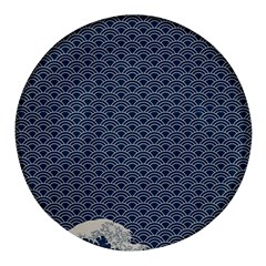 Kanagawa, Hokusai, Japanese Art, Round Glass Fridge Magnet (4 Pack) by nateshop