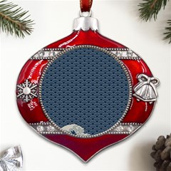 Kanagawa, Hokusai, Japanese Art, Metal Snowflake And Bell Red Ornament by nateshop