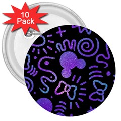 Multicolor Disney , Corazones, Mouse 3  Buttons (10 Pack)  by nateshop