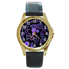 Multicolor Disney , Corazones, Mouse Round Gold Metal Watch by nateshop