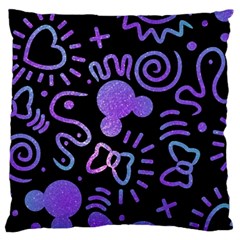 Multicolor Disney , Corazones, Mouse Large Premium Plush Fleece Cushion Case (one Side) by nateshop