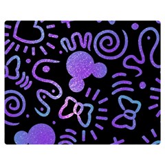 Multicolor Disney , Corazones, Mouse Two Sides Premium Plush Fleece Blanket (medium) by nateshop