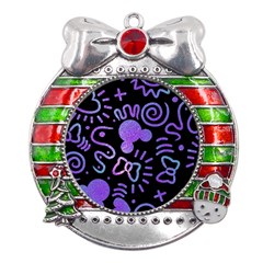 Multicolor Disney , Corazones, Mouse Metal X mas Ribbon With Red Crystal Round Ornament