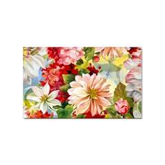 Painted Flowers Texture, Floral Background Sticker (rectangular) by nateshop