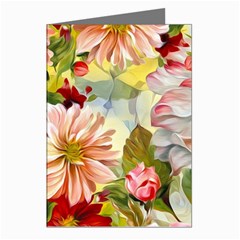 Painted Flowers Texture, Floral Background Greeting Cards (pkg Of 8) by nateshop