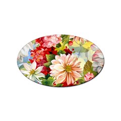 Painted Flowers Texture, Floral Background Sticker Oval (100 Pack) by nateshop