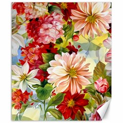 Painted Flowers Texture, Floral Background Canvas 8  X 10  by nateshop