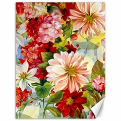 Painted Flowers Texture, Floral Background Canvas 12  X 16  by nateshop