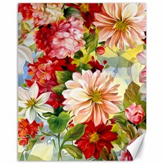 Painted Flowers Texture, Floral Background Canvas 11  X 14  by nateshop