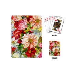 Painted Flowers Texture, Floral Background Playing Cards Single Design (mini) by nateshop