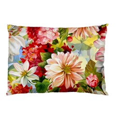 Painted Flowers Texture, Floral Background Pillow Case (two Sides)