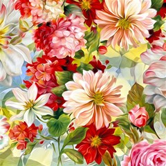 Painted Flowers Texture, Floral Background Play Mat (rectangle) by nateshop