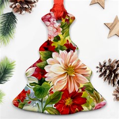 Painted Flowers Texture, Floral Background Ornament (christmas Tree)  by nateshop