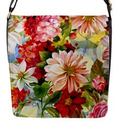 Painted Flowers Texture, Floral Background Flap Closure Messenger Bag (s) by nateshop