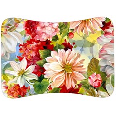 Painted Flowers Texture, Floral Background Velour Seat Head Rest Cushion by nateshop