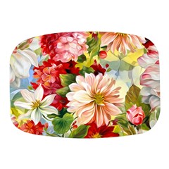 Painted Flowers Texture, Floral Background Mini Square Pill Box by nateshop