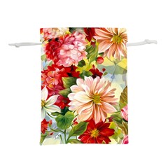 Painted Flowers Texture, Floral Background Lightweight Drawstring Pouch (s) by nateshop