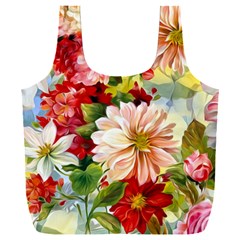 Painted Flowers Texture, Floral Background Full Print Recycle Bag (xxl) by nateshop