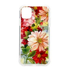 Painted Flowers Texture, Floral Background Iphone 11 Tpu Uv Print Case by nateshop