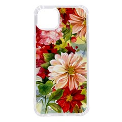 Painted Flowers Texture, Floral Background Iphone 14 Plus Tpu Uv Print Case by nateshop