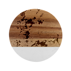 Painted Flowers Texture, Floral Background Marble Wood Coaster (round)