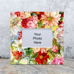 Painted Flowers Texture, Floral Background White Box Photo Frame 4  X 6  by nateshop