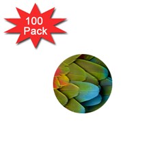 Parrot Feathers Texture Feathers Backgrounds 1  Mini Buttons (100 Pack)  by nateshop