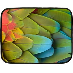 Parrot Feathers Texture Feathers Backgrounds Two Sides Fleece Blanket (mini) by nateshop