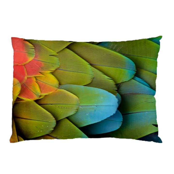 Parrot Feathers Texture Feathers Backgrounds Pillow Case (Two Sides)