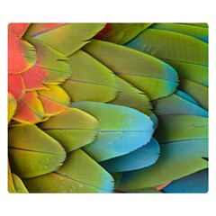 Parrot Feathers Texture Feathers Backgrounds Two Sides Premium Plush Fleece Blanket (small) by nateshop